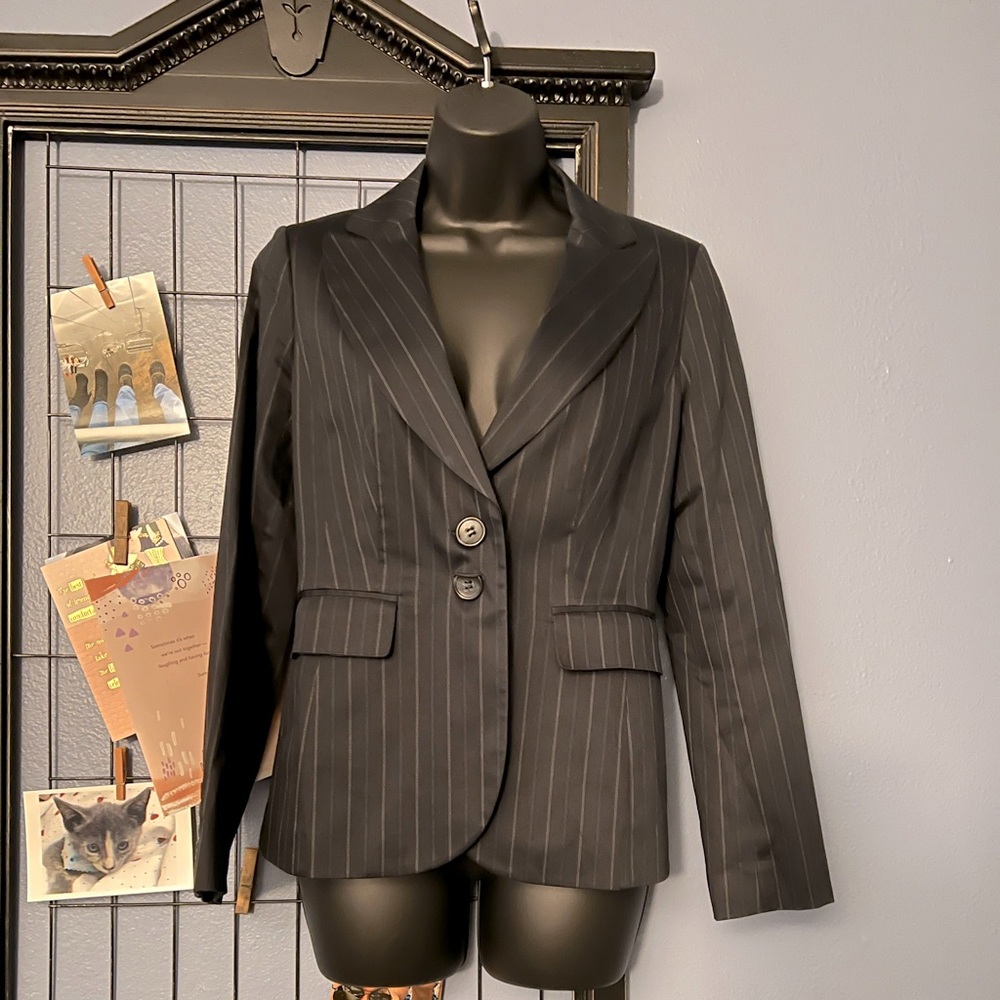 Ann Taylor Navy Pinstripe Blazer